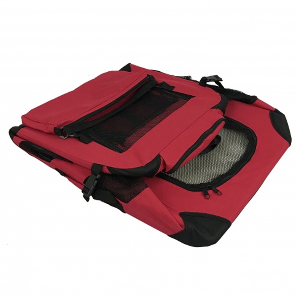 Folding Soft Crate Fabric Pet Carrier - Red - XXL Image 5