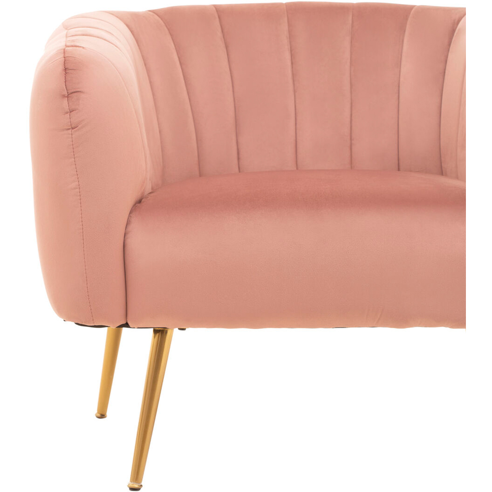 Premier Housewares Larissa Pink Velvet Channel Tufted Accent Chair Image 4
