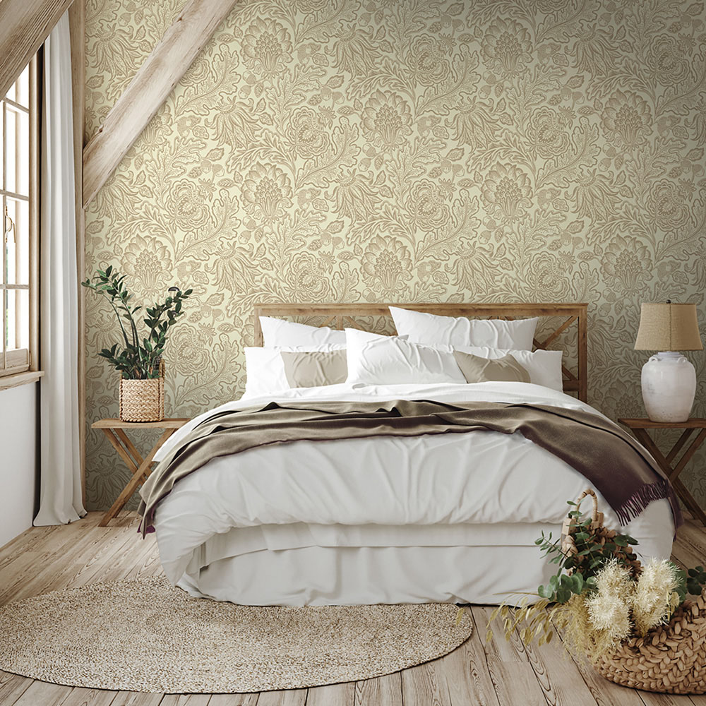 Belgravia Decor Fernhurst Floral Trail Beige Wallpaper Image 3