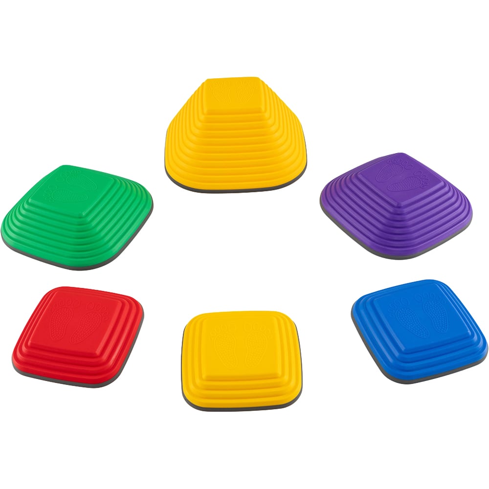 Costway Kids Multicolour 6 Piece Non Slip Square Stepping Stone Image 1