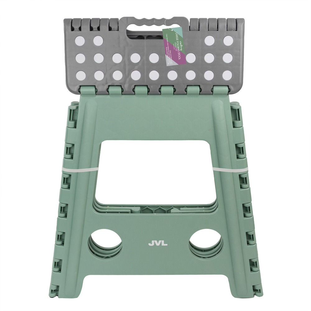 JVL Cleaning 2 Piece Green Folding Step Stool Set Image 7