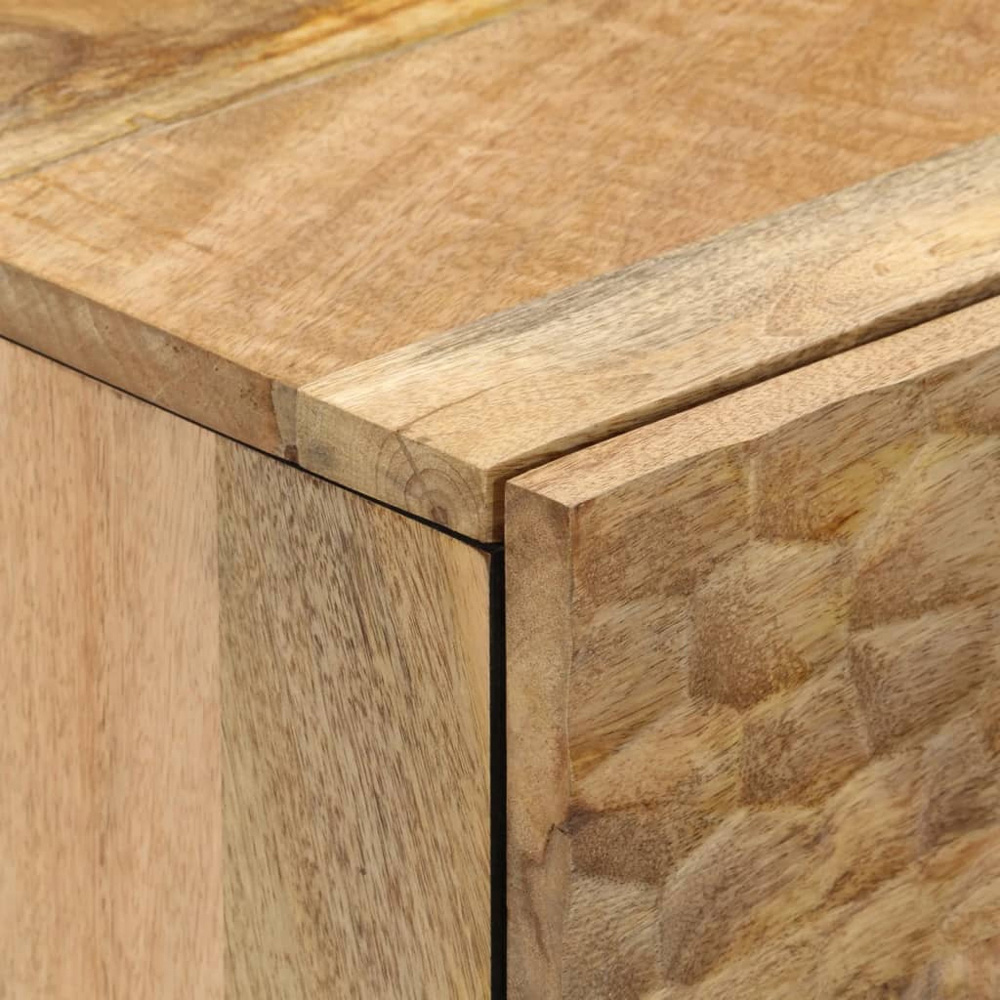 vidaXL 3 Drawer Solid Mango Wood Side Cabinet Image 6