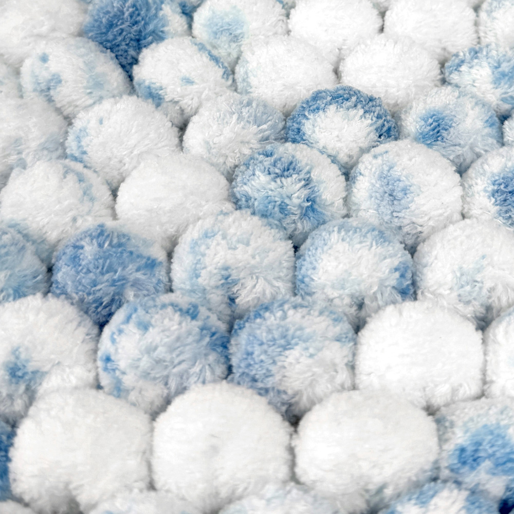 Allure Bath Fashions Luxury Marl Chunky Bobble Blue Bath Mat 50 x 80cm Image 3