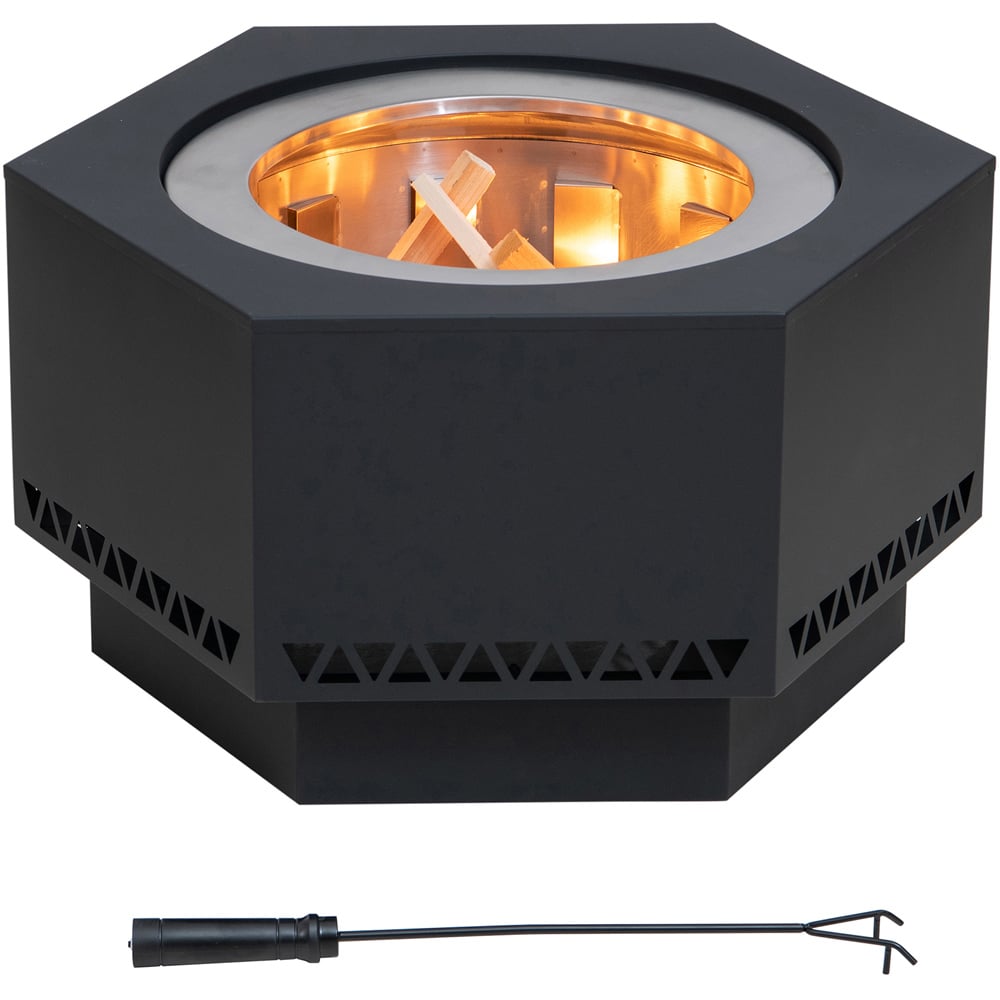 Sunjoy Lawrence Smokeless Wood Burning Fire Pit with Poker Image 1
