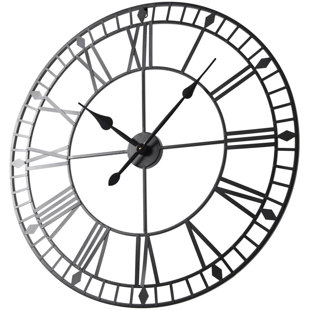 EOS Black Skeleton Wall Clock with Roman Numerals 80cm Image 3