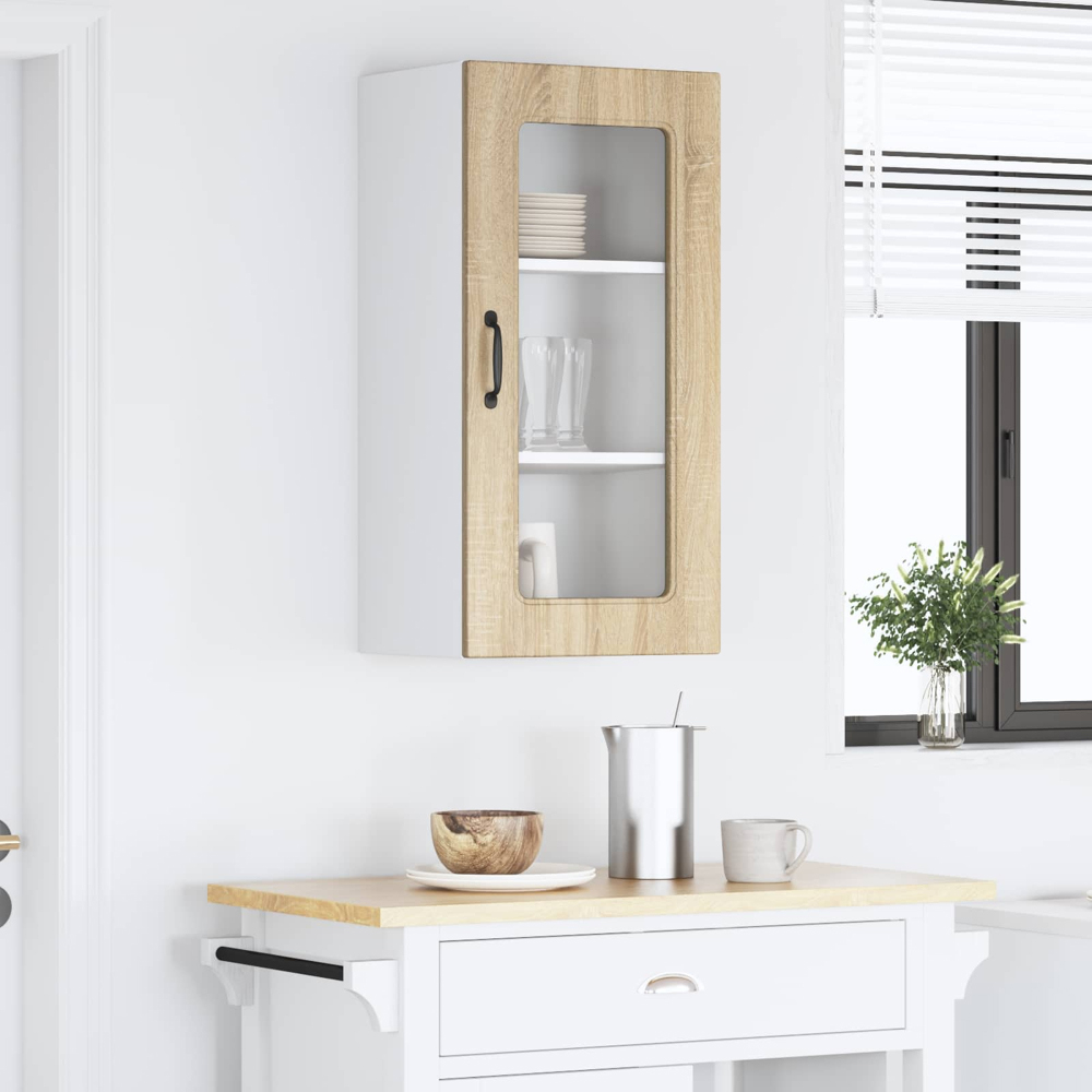 vidaXL Kalmar Single Door Sonoma Oak Wall Kitchen Cabinet Image 9