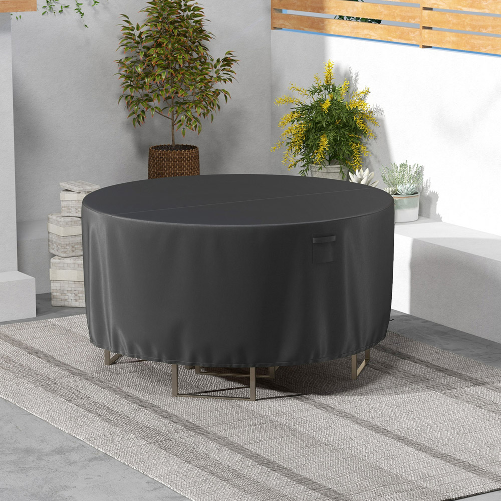 Costway Black Medium Round Patio Furniture Cover Image 3