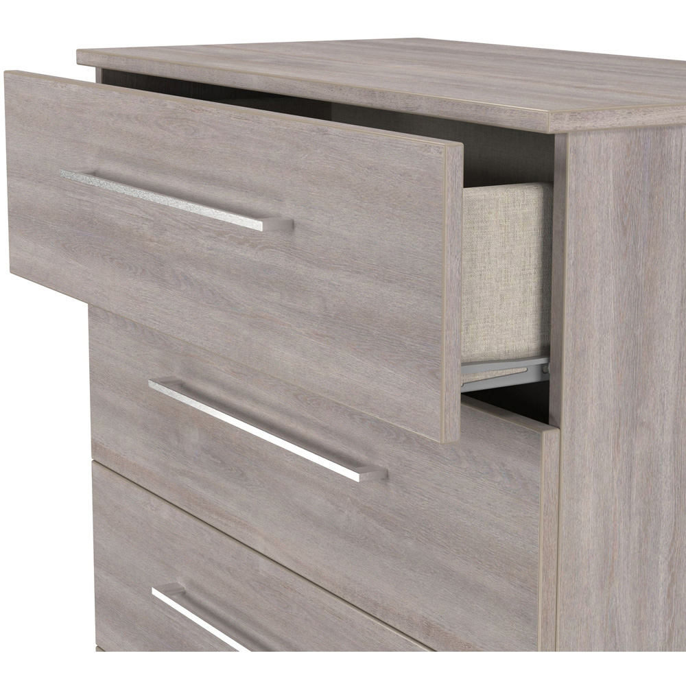Crowndale Worcester 4 Drawer Grey Oak Chest of Drawers Ready Assembled Image 5