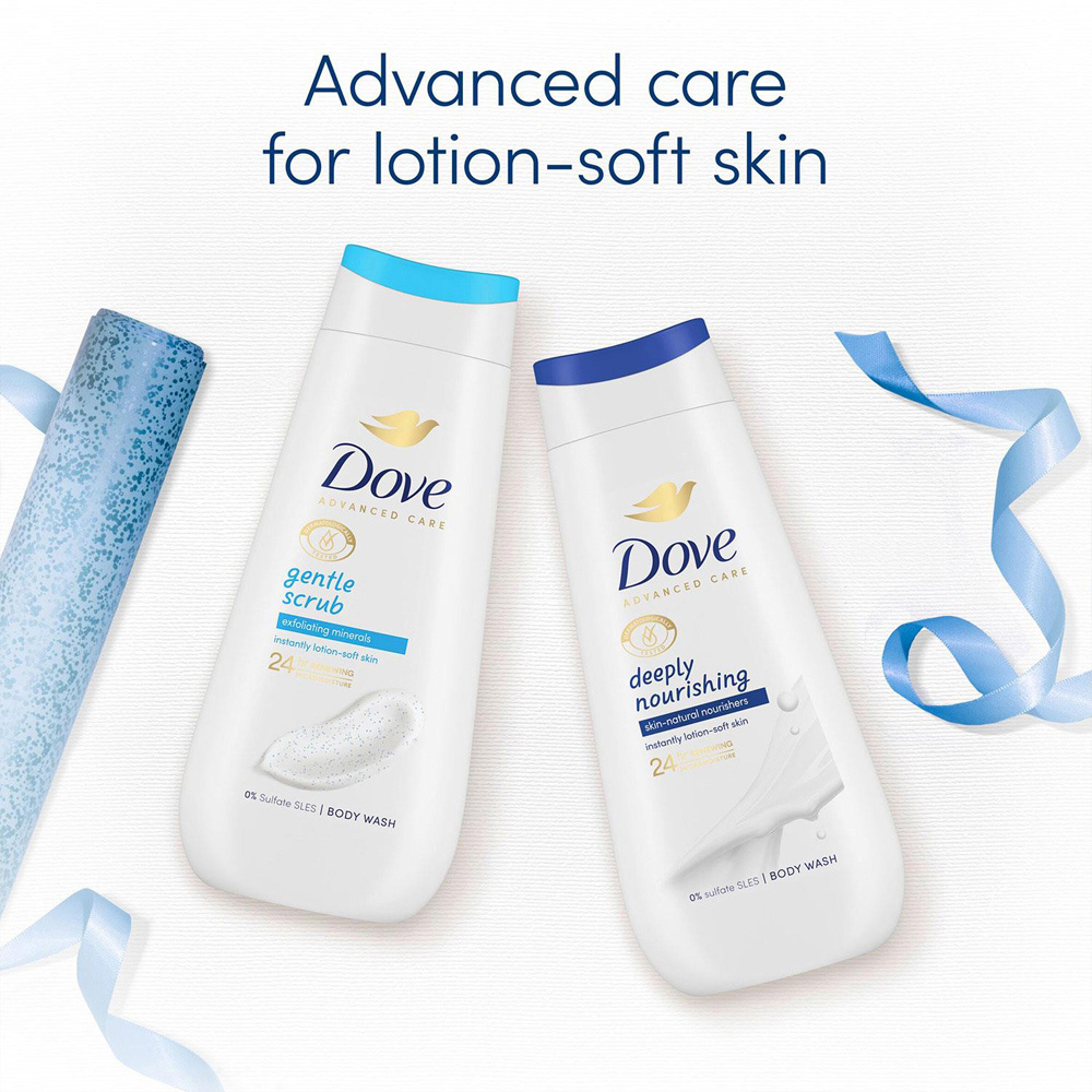 Dove Nourish Gentle Scrub and Deeply Nourishing Bodywash Duo Gift Set 225ml 3 Pack Image 7