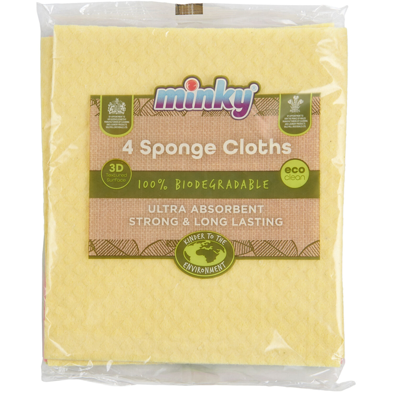 Minky Ultra Absorbent Sponge Cloths 4 Pack Image 1