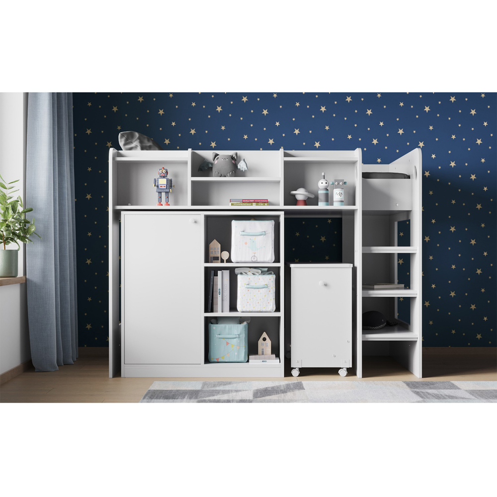 Flair Wizard Junior Single White High Sleeper Work Station Image 4