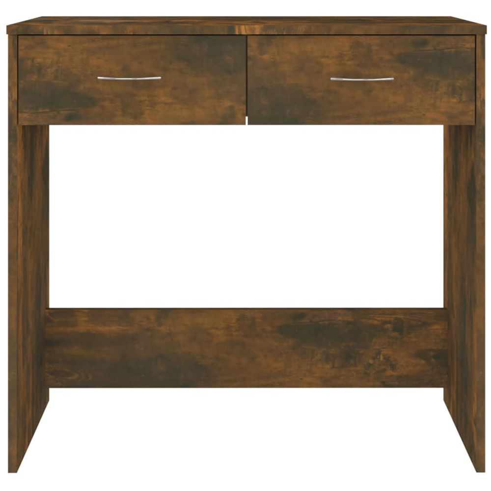 vidaXL 2 Drawer Study Desk Smoked Oak Image 4