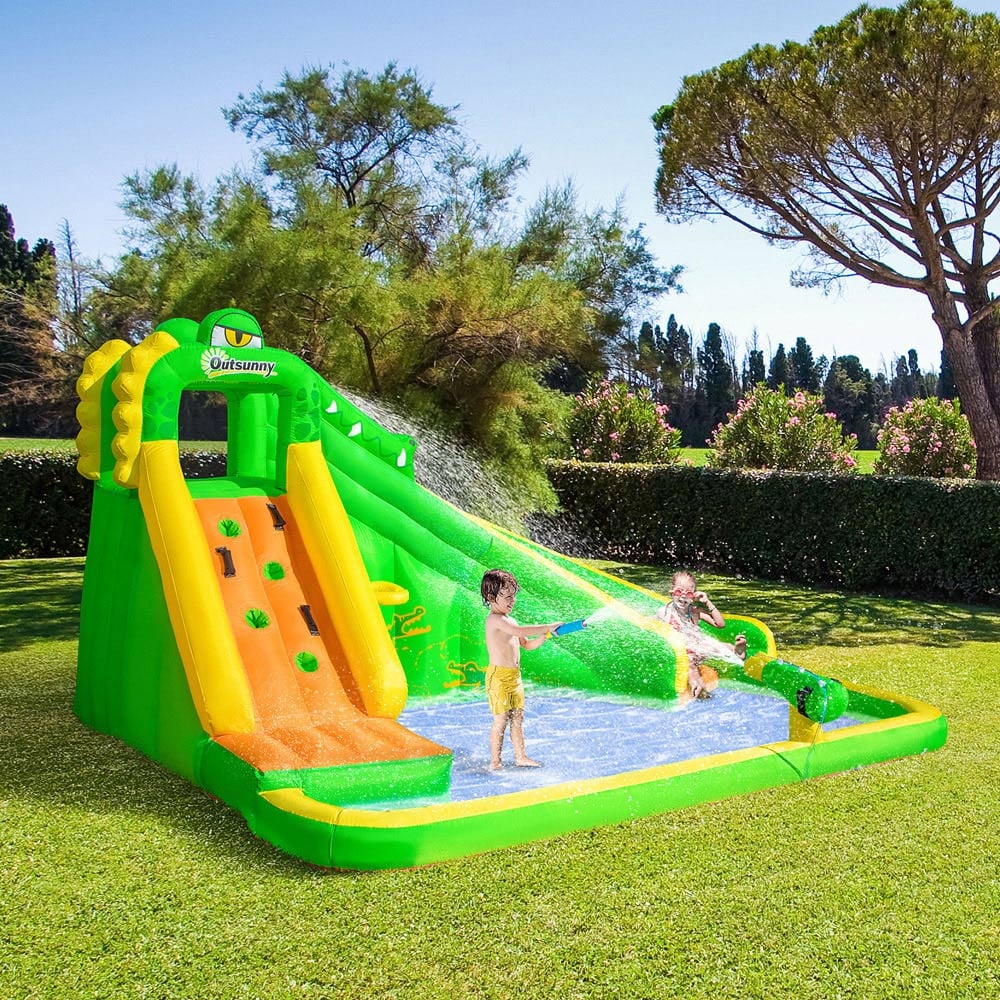 Outsunny Kids Dinosaur Theme Bouncy Castle with Blower Image 2