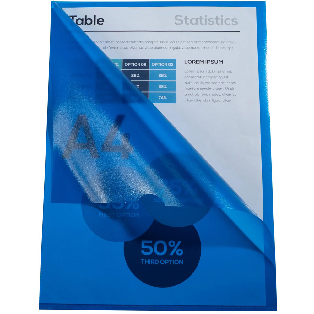 Exacompta A4 Blue 0.12mm Grain PP Cut Flush Folder 10 Pack Image 2