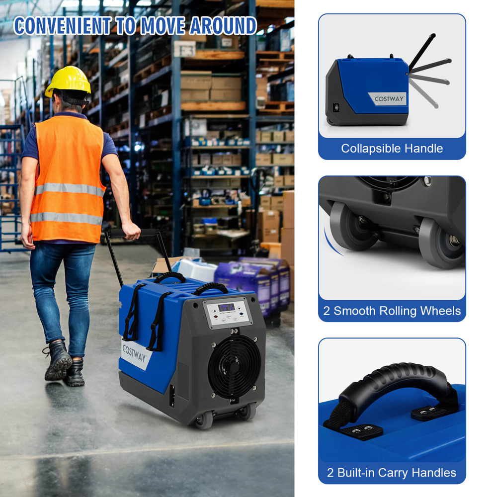 Costway Blue 85L Commercial Dehumidifier with Pump Image 6