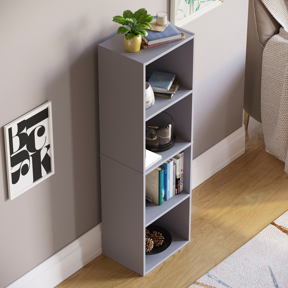Vida Designs Oxford 4 Shelf Grey Cube Bookcase Image 6
