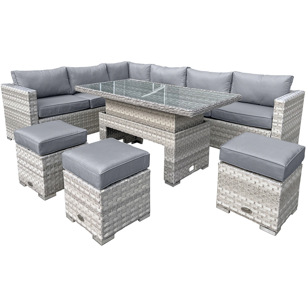Oseasons Aruba 9 Seater Dove Grey Rattan Sofa Set Image 2