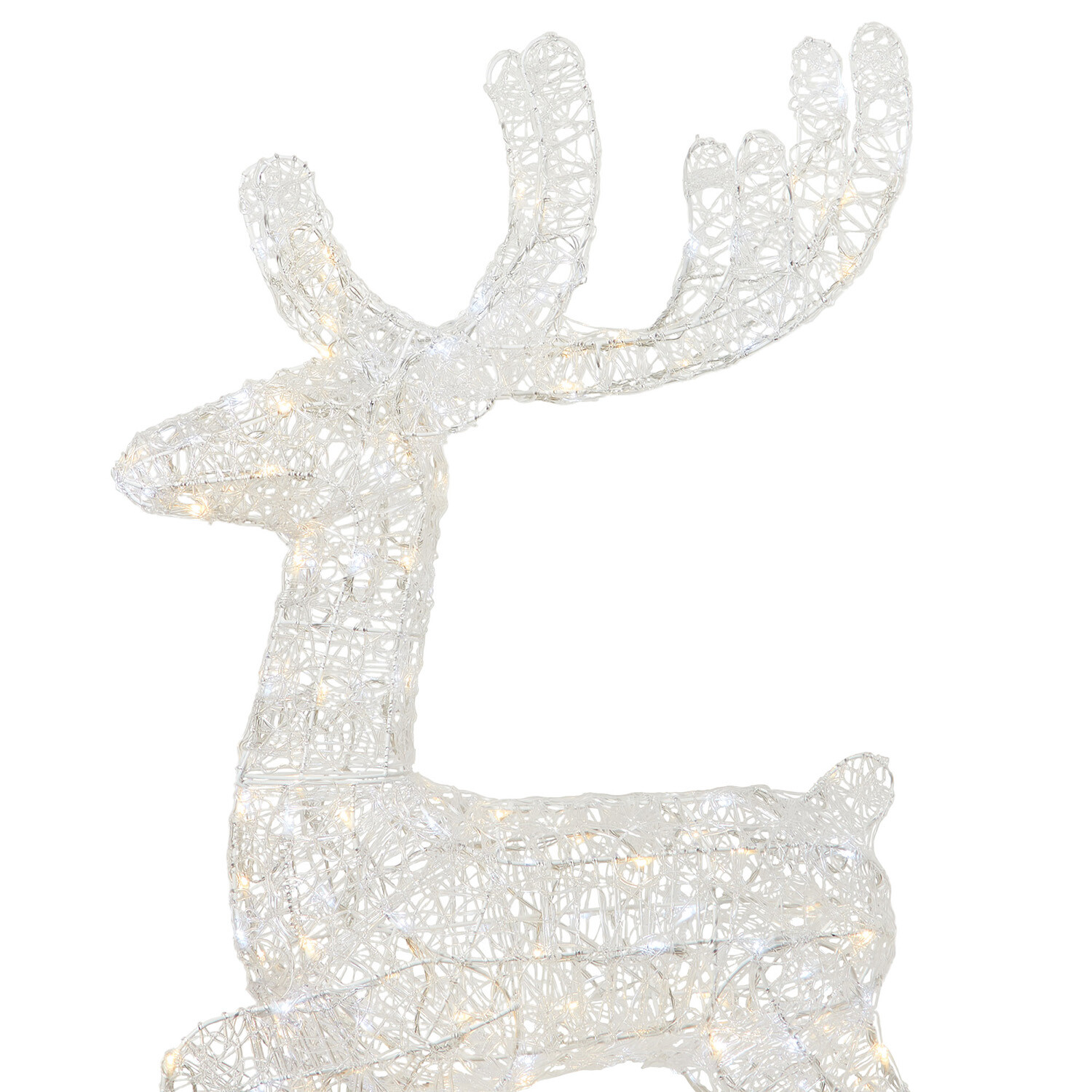 Reindeer and Sleigh Outdoor Light Decoration - White Image 4