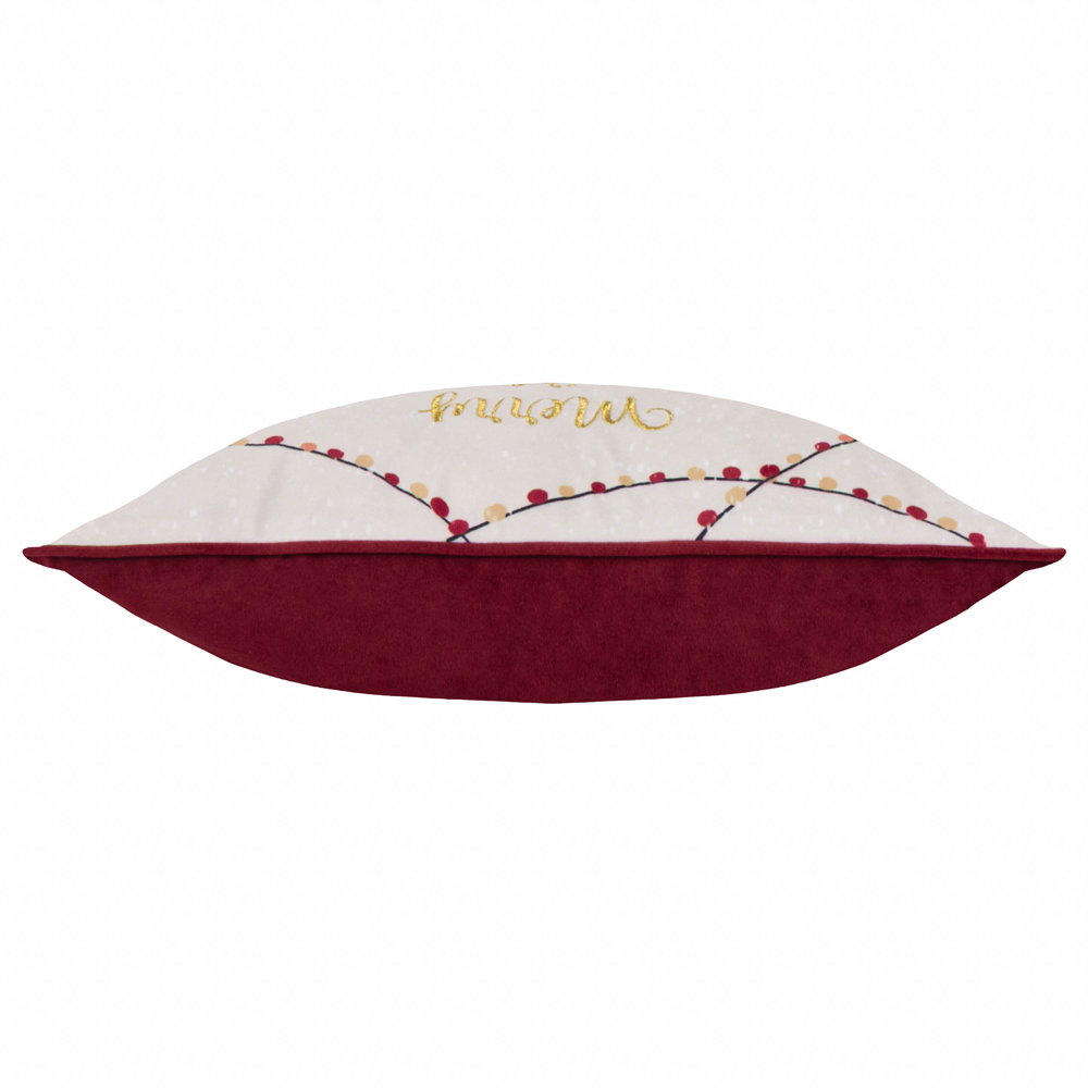 Furn Joy To All Embroidered Snow Velvet Reversible Cushion 30 x 50cm Image 4
