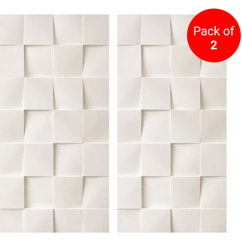 Britwall Jade White 3D Cubic Tile Effect Hard PU Wall Panel 1070 x 460 x 25mm 2 Pack Image 3