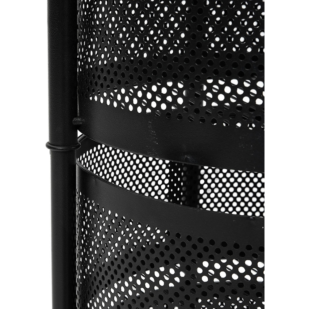 Living and Home 4-Tier Black Kitchen Storage Trolley with Rotating Basket Image 5