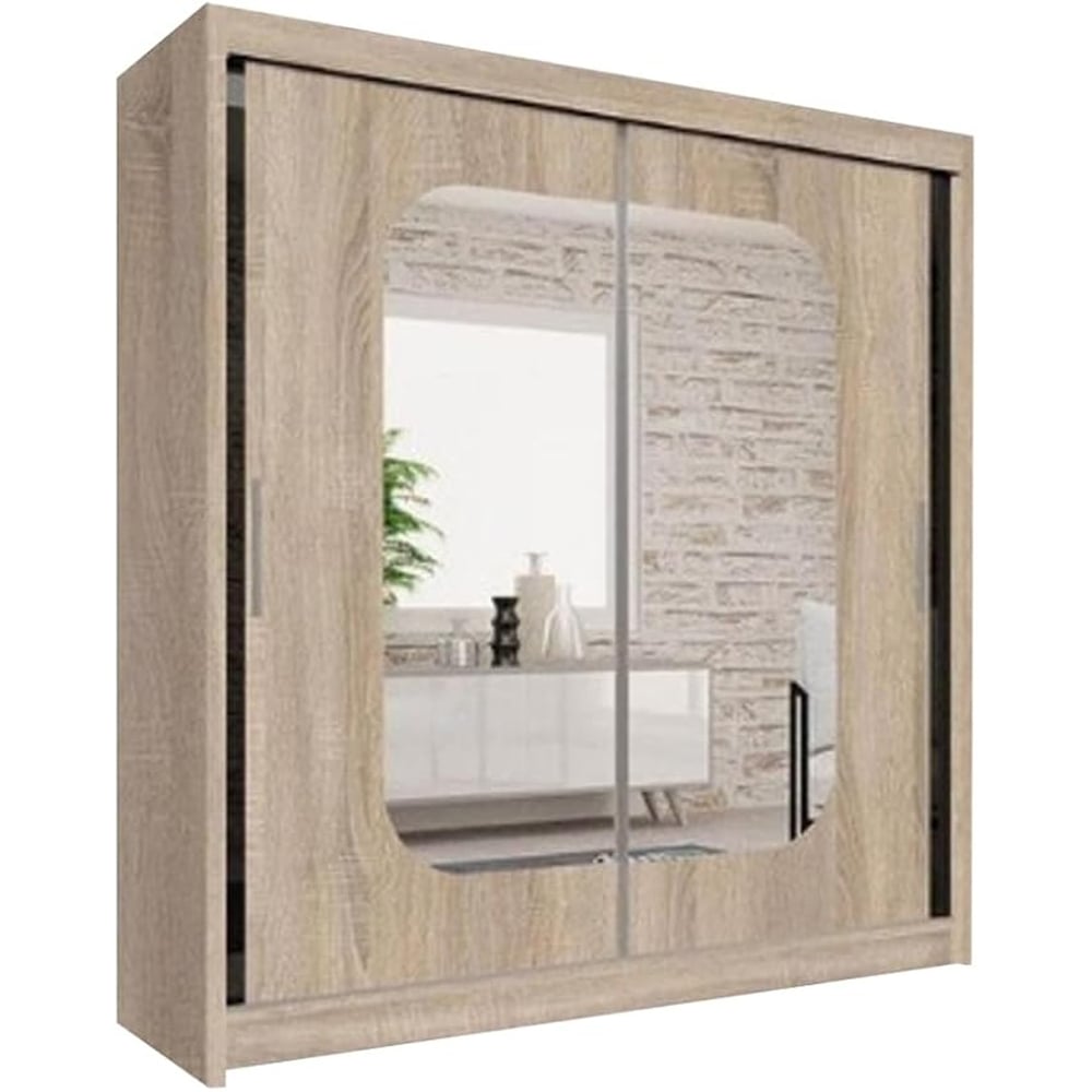 Sliding Wardrobes 4U Marika 2 Door Oak Mirror Wardrobe Image 2
