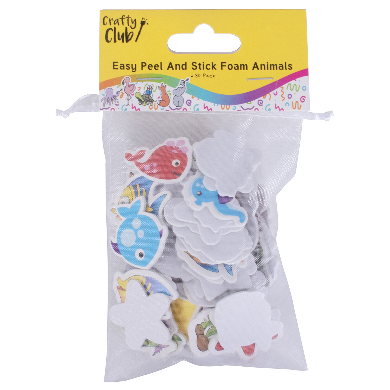 Easy Peel and Stick Foam Insects or Animals Stickers - Multicolour Image 1