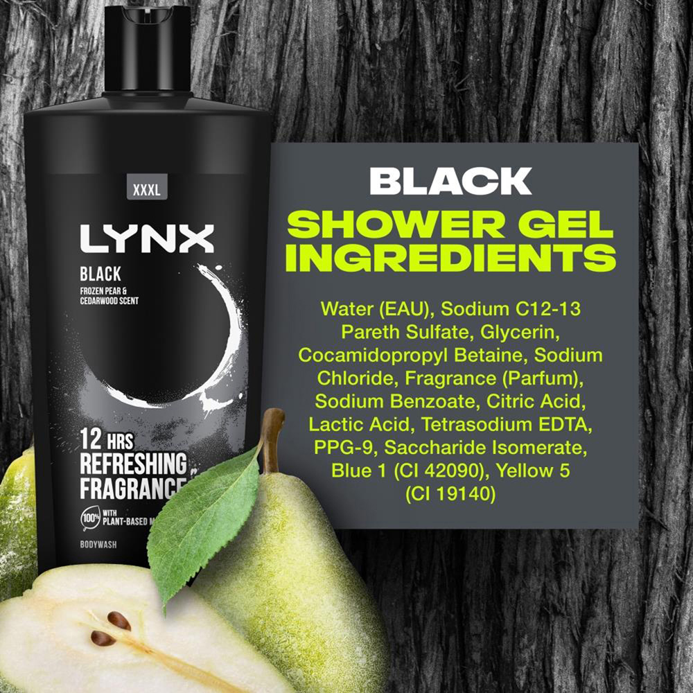 Lynx Black Frozen Pear and Cedarwood Shower Gel 700ml 6 Pack Image 8