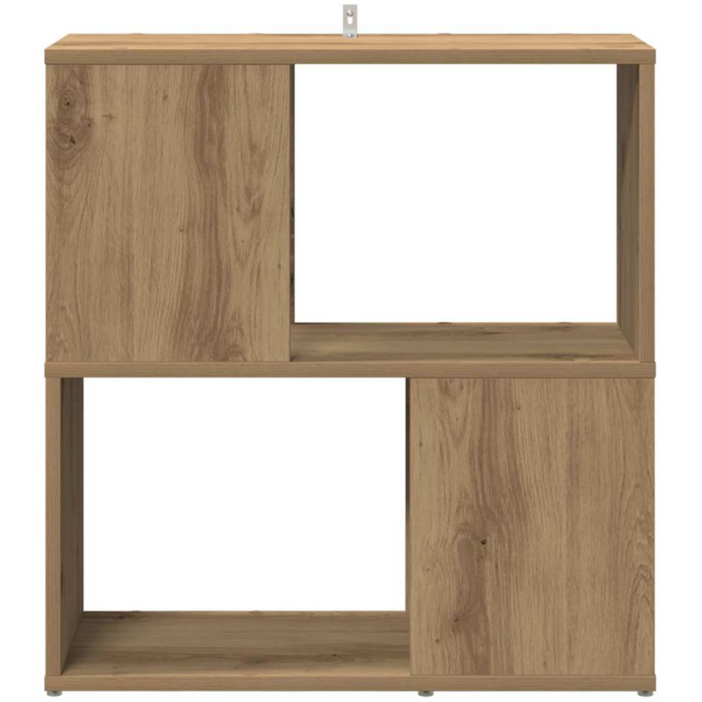 vidaXL 2 Shelf Artisanal Oak Bookcase Image 4