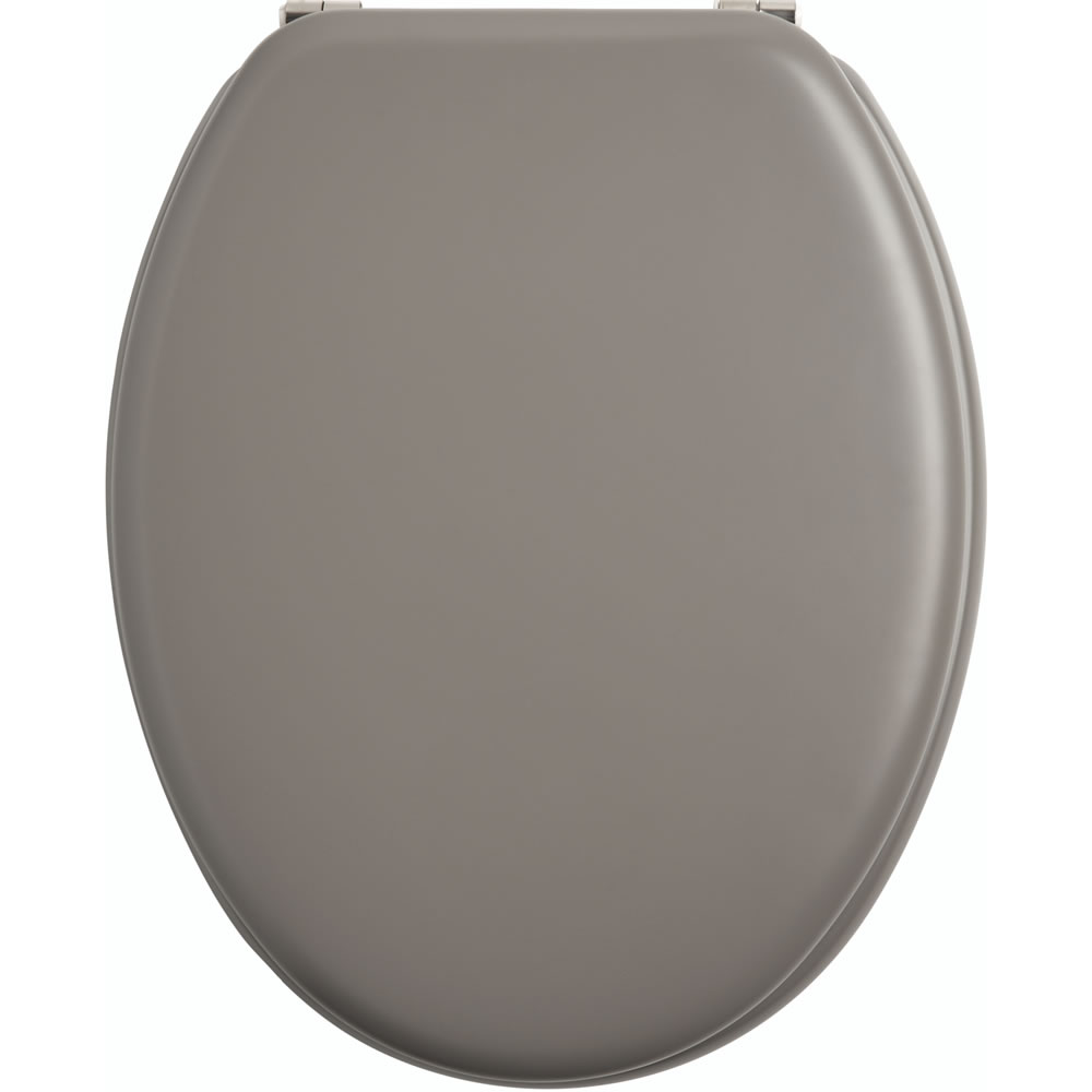 Wilko Grey Slow Close Toilet Seat Image 1