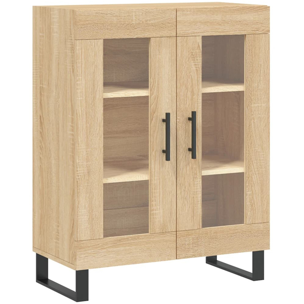 vidaXL 2 Glass Door Sonoma Oak Sideboard Image 2