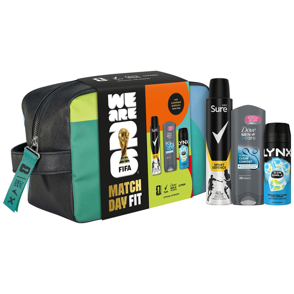Sure FIFA Match Day Fit Bodywash and Bodyspray with Wash Bag Gift Set for Him 3 Pack Image 2