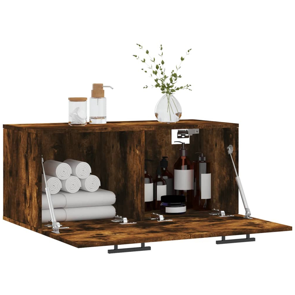 vidaXL 2 Door Smoked Oak Wall Cabinet Image 4