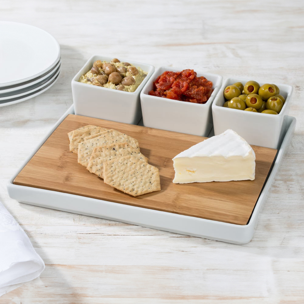 Waterside White 5 Piece Cheese Platter Image 2