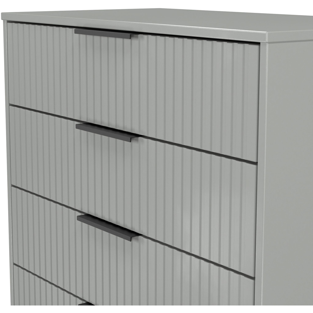 Crowndale Fluted 4 Drawer Dusk Grey Chest of Drawers Ready Assembled Image 5