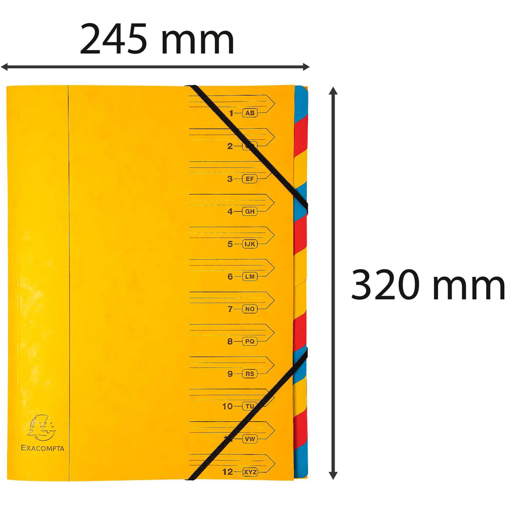 Exacompta Europa A4 12 Section Yellow Multi-Part File 8 Pack Image 7