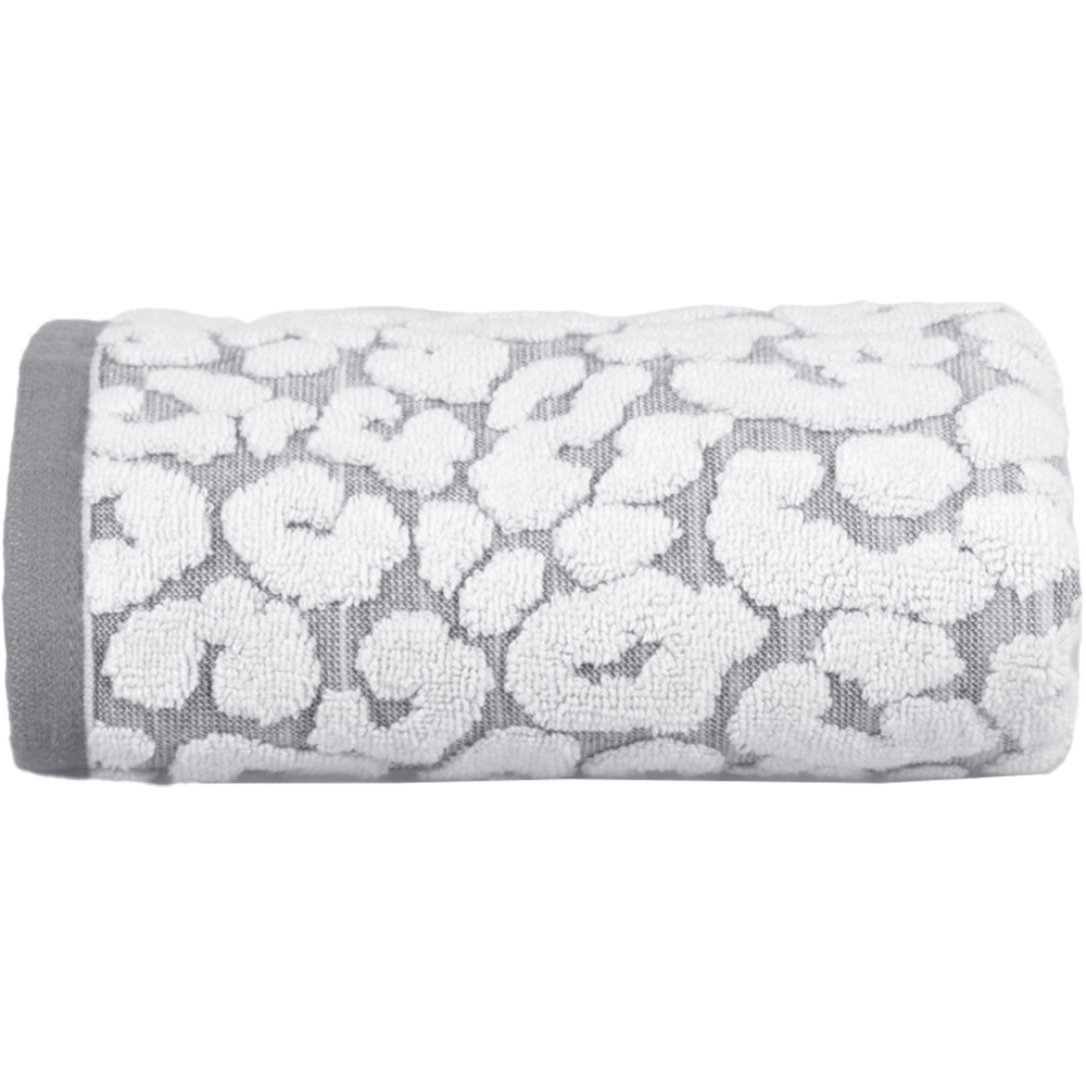 Allure Bath Fashions Luxury Jacquard Monochrome Leopard Hand Towel Image 1