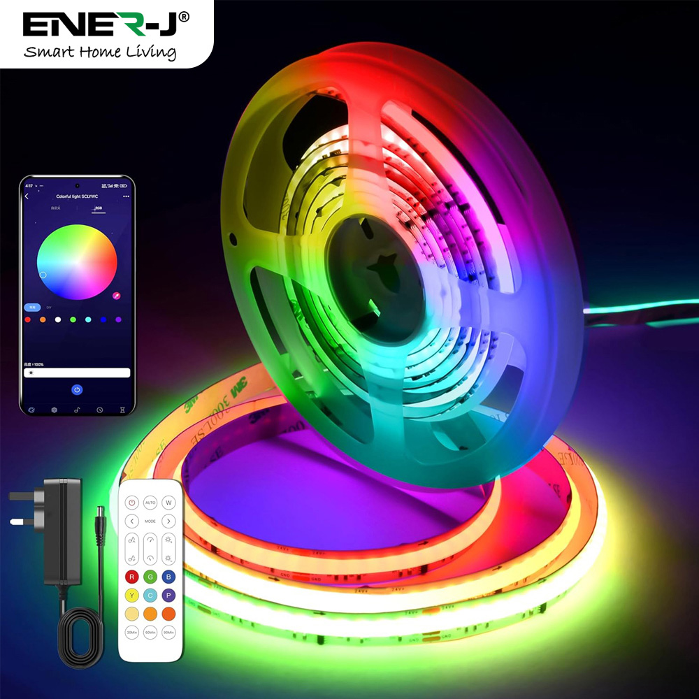 ENER-J RGBIC COB LED Smart Plug and Play Strip Light Kit 5m Image 2