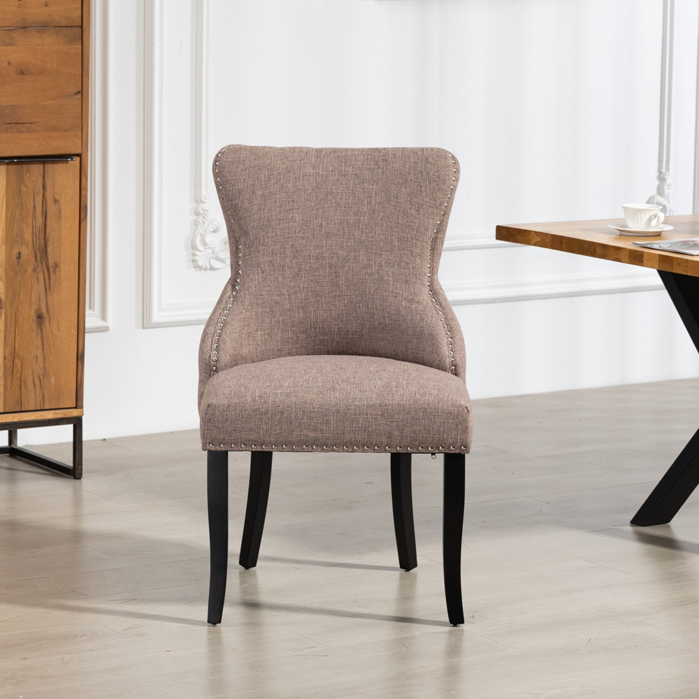 Artemis Home Rodello Set of 2 Dark Brown Fabric Dining Chair Image 2