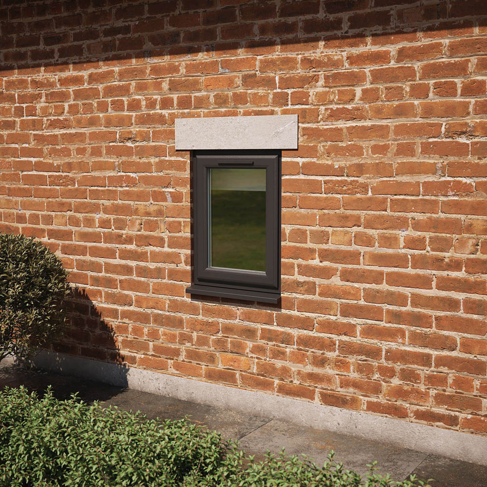 Crystal Black and White Top Hung Opener Clear Double Glazed Window 820 x 820mm Image 2