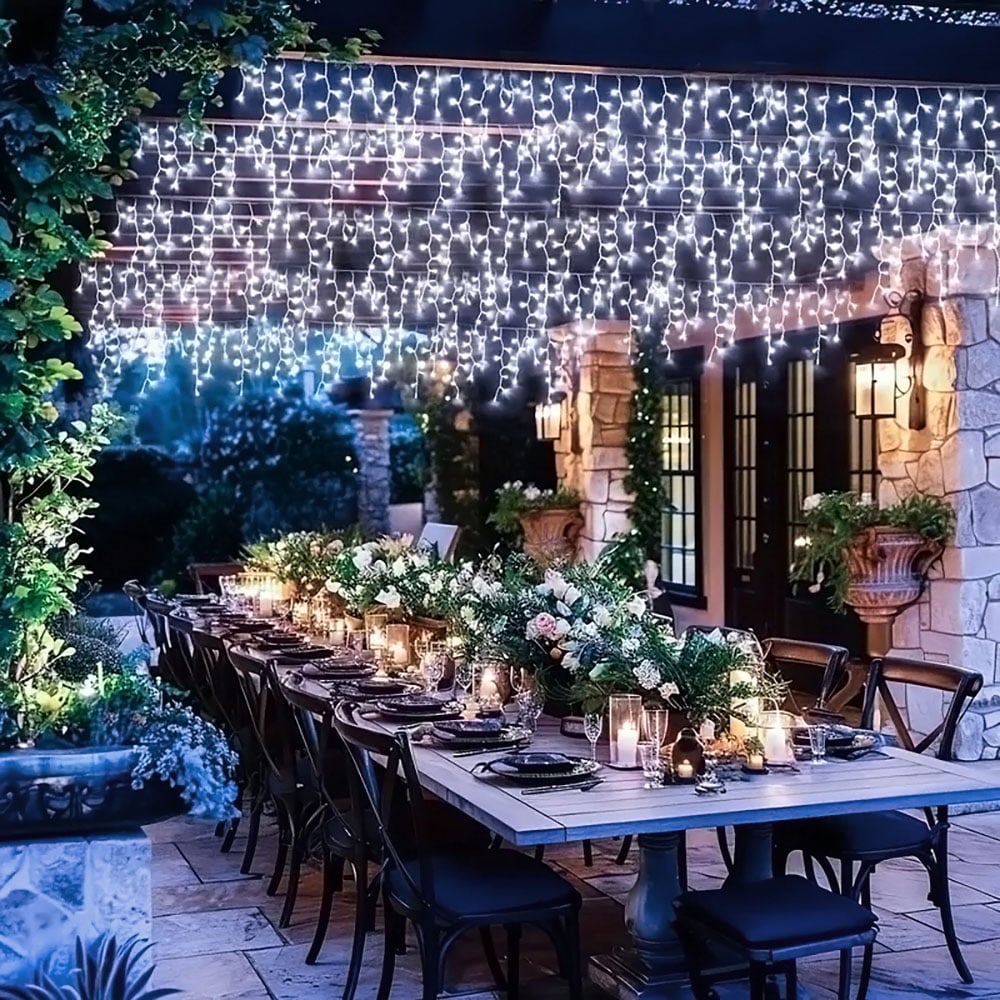 Living and Home 800 Cool White LED Solar Powered Icicle String Lights with Remote Control 20m Image 6