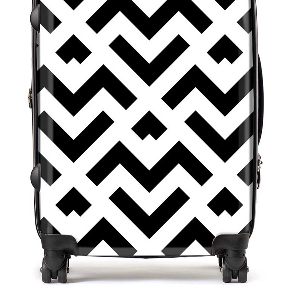 Warren Reed Designer Medium Black and White Abstract Pattern Suitcase Image 2