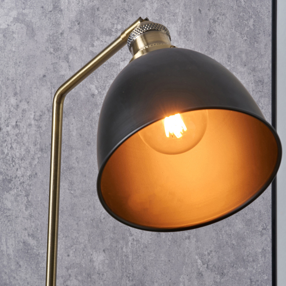 Pacific Lifestyle Augusto Matt Black and Gold Retro Task Floor Lamp Image 4