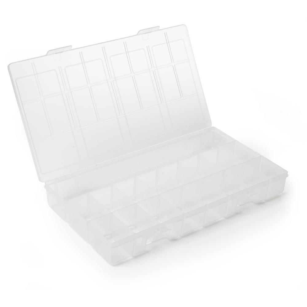 Wilko Medium Clear 17 Compartment Organiser Box Image