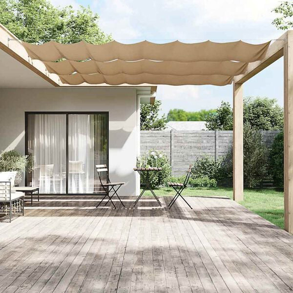 vidaXL Taupe Oxford Fabric Vertical Awning 60cm x 12m Image 1