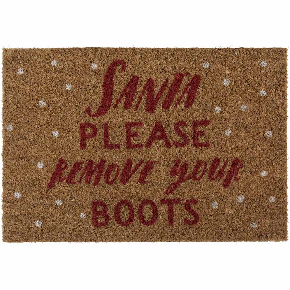 Wilko Santa Text Coir Doormat 38 x 58cm Image