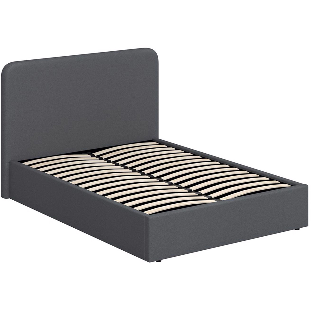 FWStyle King Size Grey Linen Upholstered Lift-Up Ottoman Bed Frame Image 6