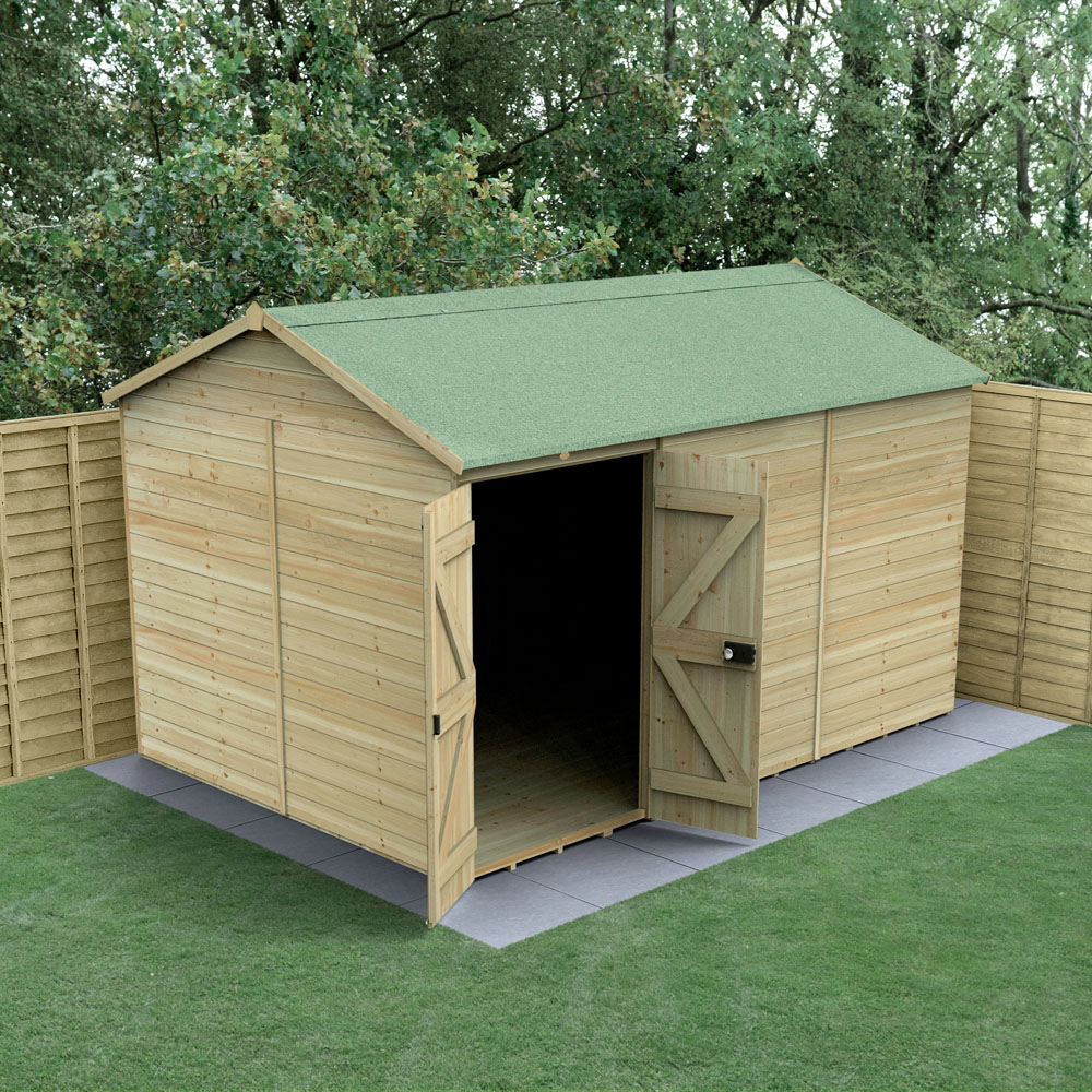 Forest Garden Timberdale 12 x 8ft Tongue and Groove Reverse Apex Garden Shed Image 2