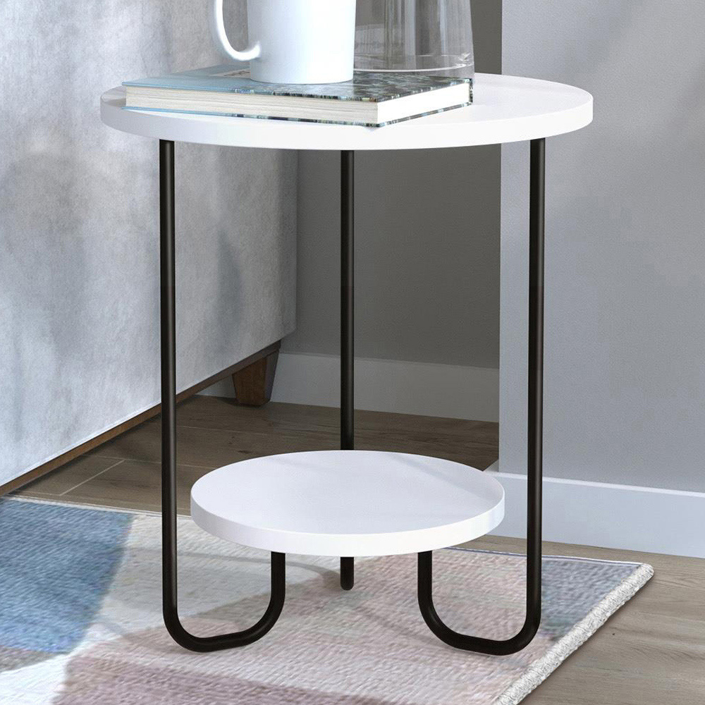 Corro White Modern End Table Image 1