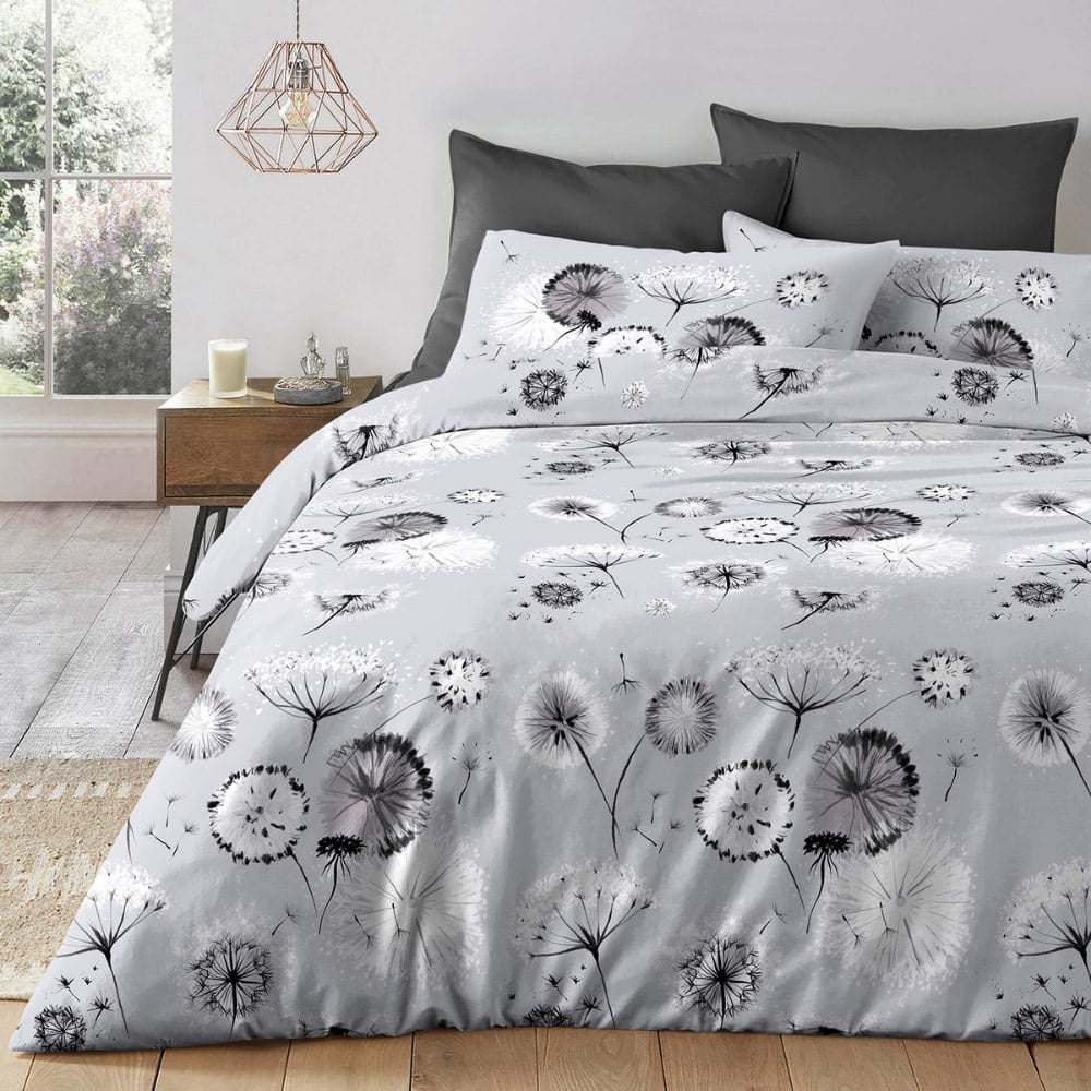 Velosso EasyCare Double Grey Dandelion Duvet Set Image 1